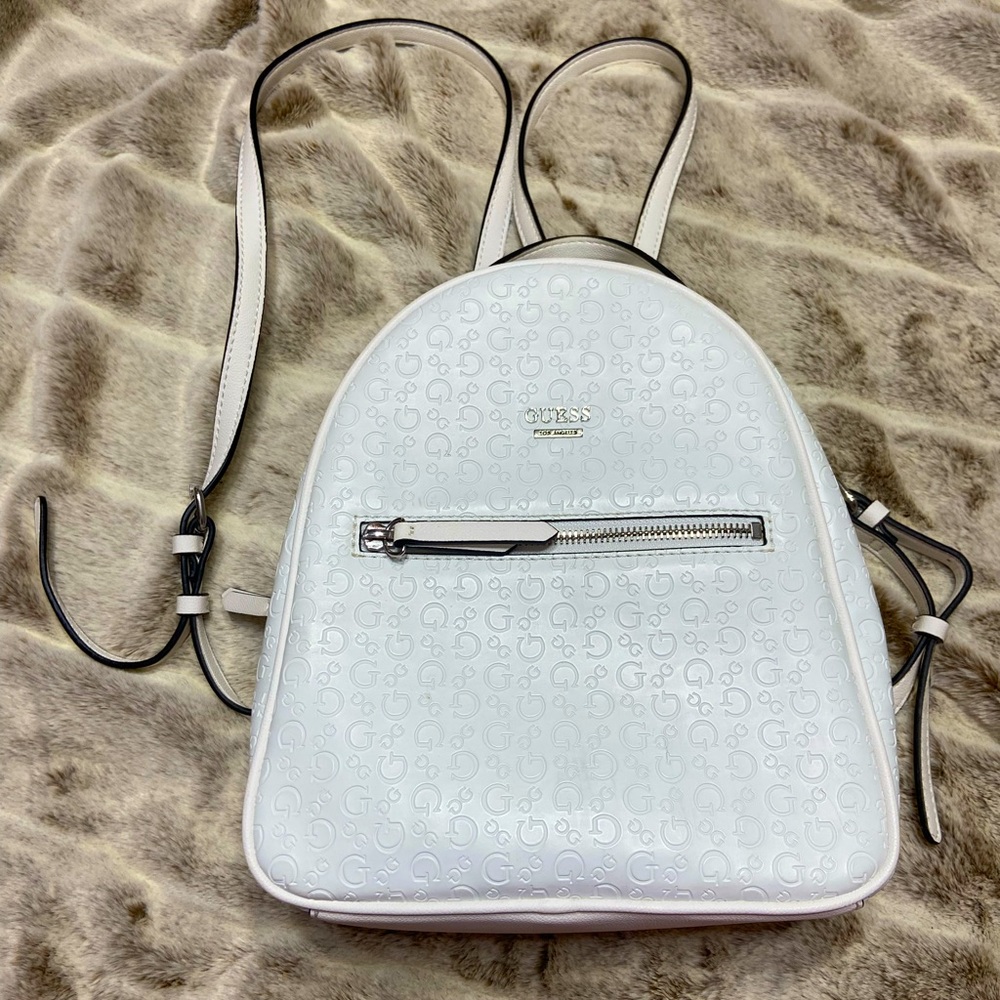 Guess White Small Backpack